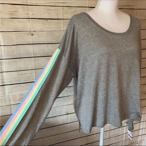 Jenni Long Sleeve Rainbow Stripe Top